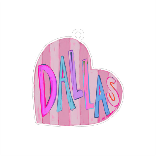 CMS-1547 Dallas LOVE Ornament | 0.25Acrylic Ornament | Case of 25