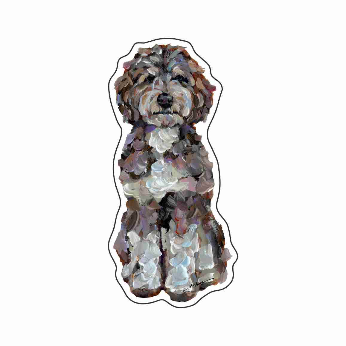 CMS-1633-C10 Bernedoodle Love Magnet | 0.125Acrylic Magnet | Set of 10