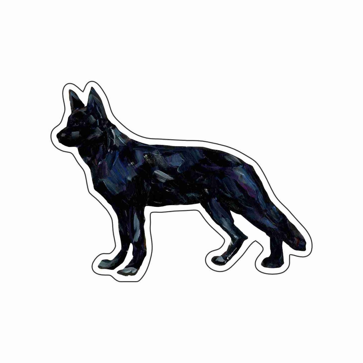 CMS-1637-C10 German Shepherd Black Magnet | 0.125Acrylic Magnet | Set of 10