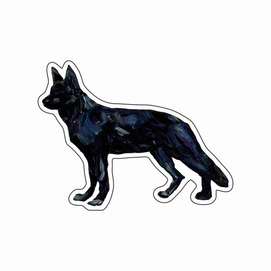 CMS-1637-C10 German Shepherd Black Magnet | 0.125Acrylic Magnet | Set of 10