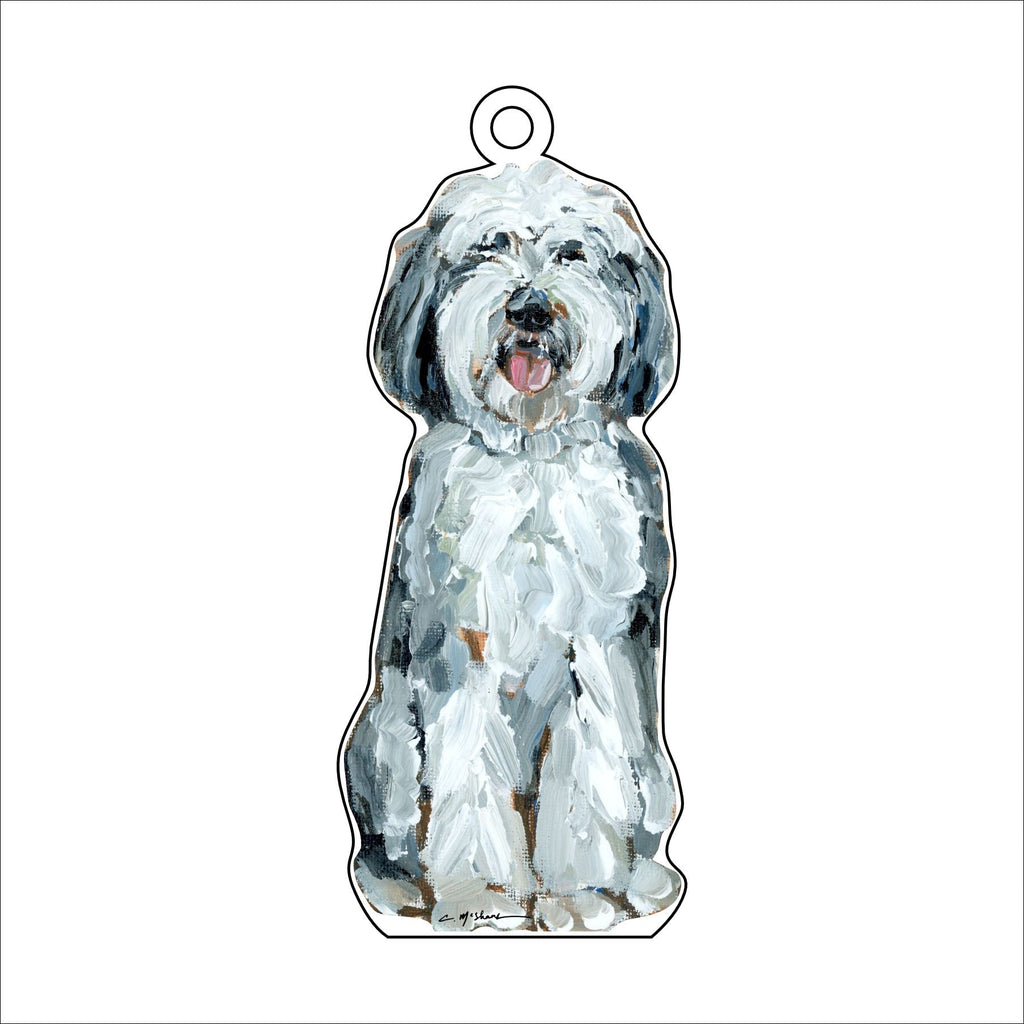 Doodle Gray + White | 0.25in. Acrylic Ornament | Case of 25