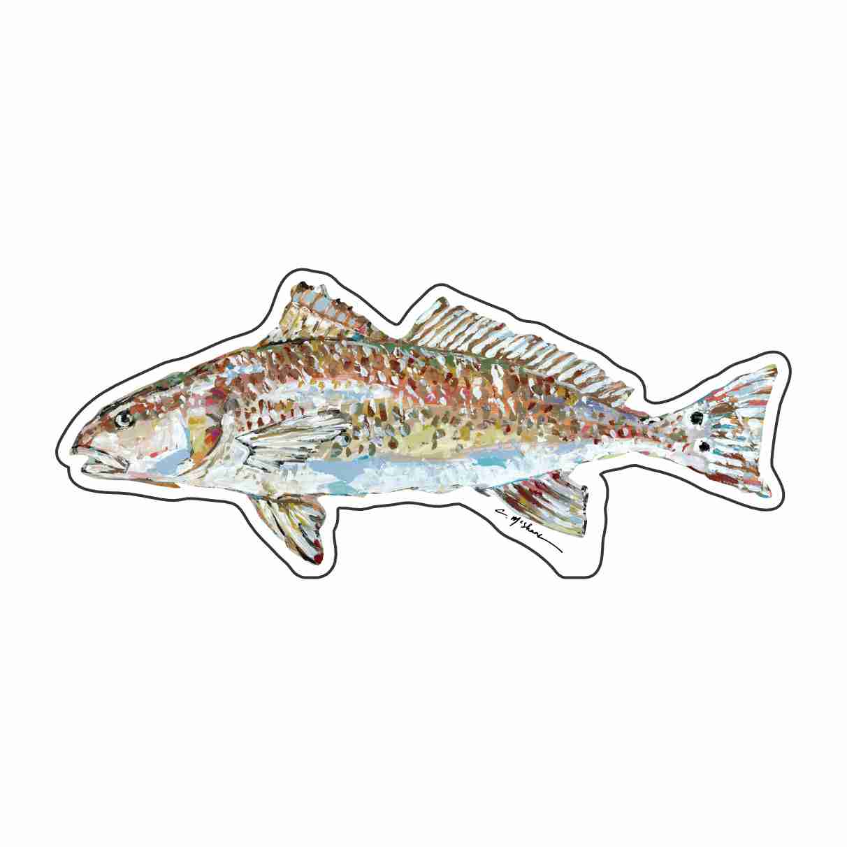 CMS-1641-C10 Redfish Light Blue Magnet | 0.125Acrylic Magnet | Set of 10