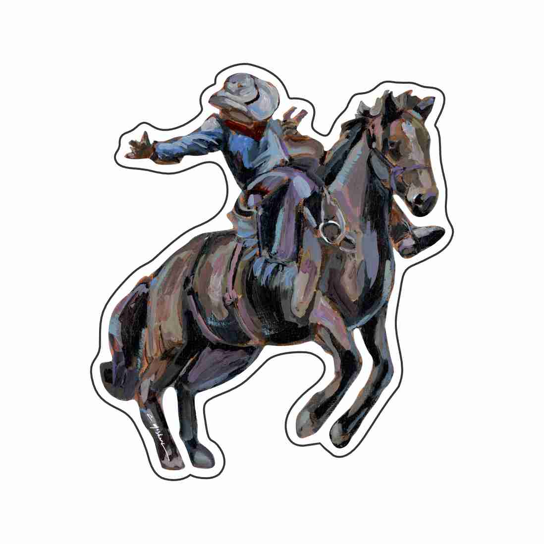 CMS-1644-C10 Rodeo Cowboy Magnet | 0.125Acrylic Magnet | Set of 10