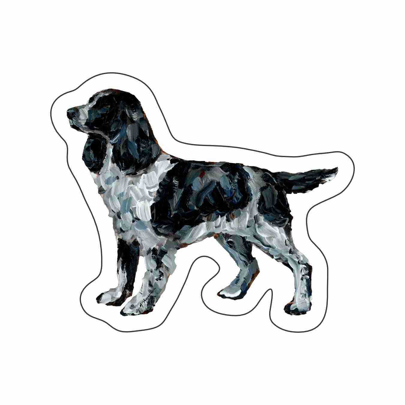 CMS-1652-C10 English Springer Black Sticker | Removable Sticker | Set of 10