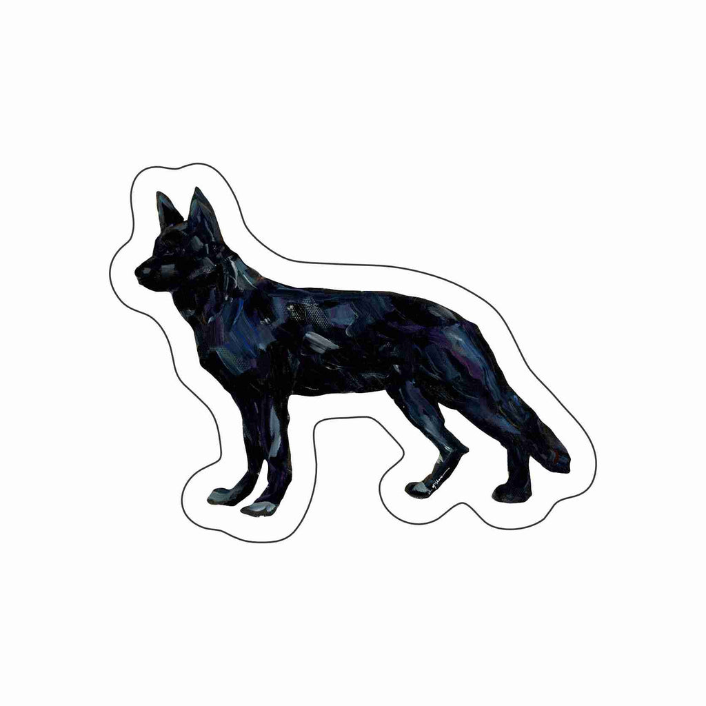 CMS-1654-C10 German Shepherd Black Sticker | Removable Sticker | Set of 10