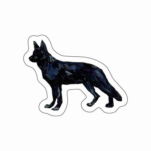 CMS-1654-C10 German Shepherd Black Sticker | Removable Sticker | Set of 10