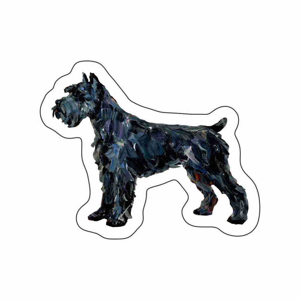 CMS-1656-C10 Schnauzer Black Sticker | Removable Sticker | Set of 10
