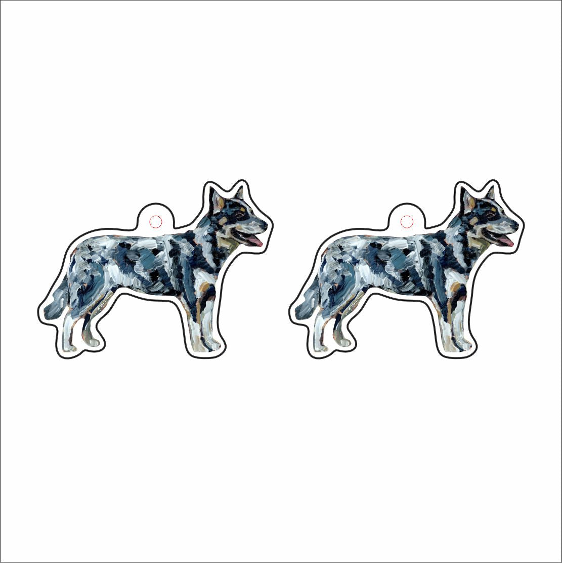 CMS-1663-C10 Blue Heeler Earring Pair | 0.125Acrylic Earrings | Set of 10