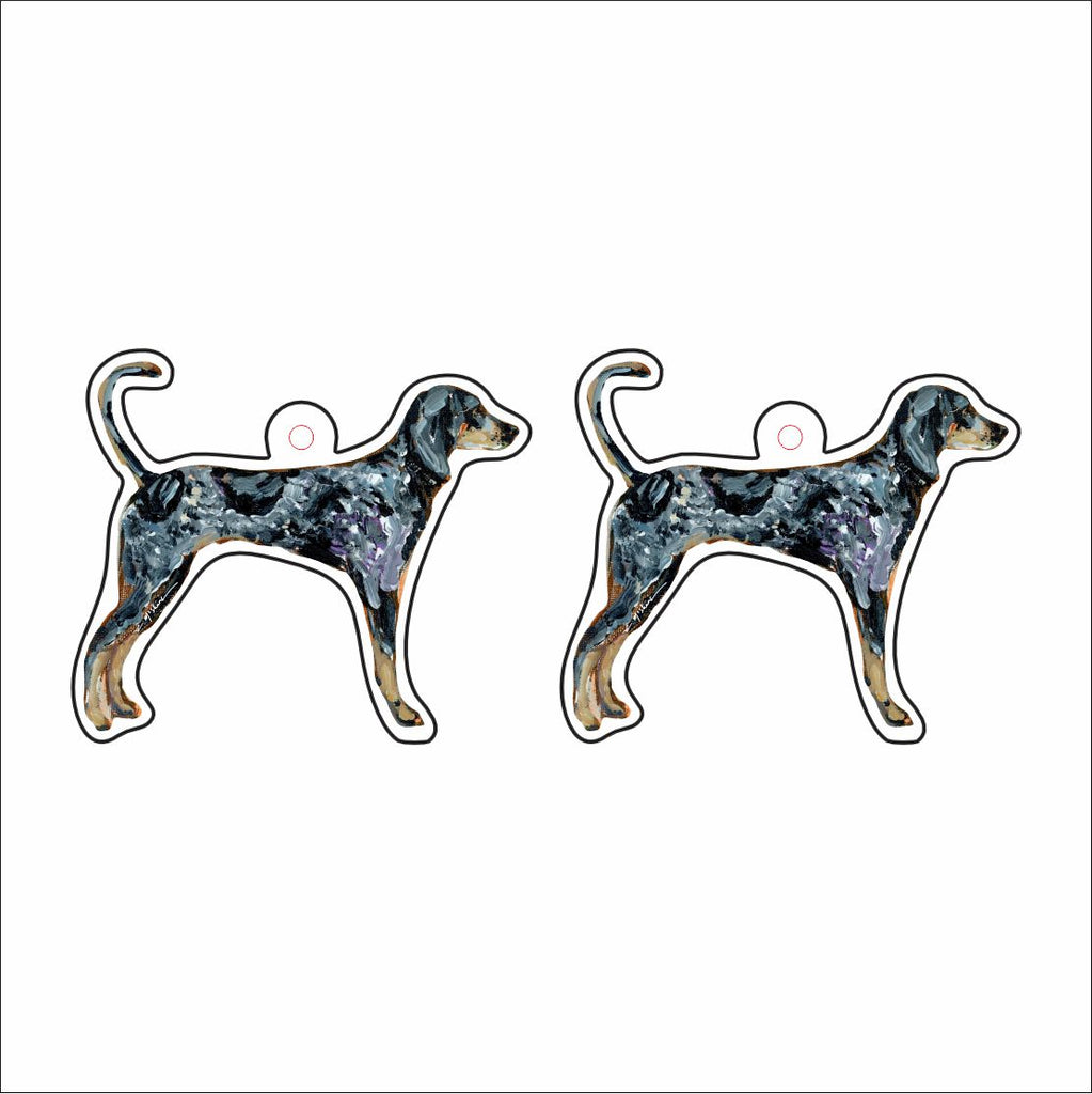 CMS-1665-C10 Bluetick Coonhound Earring Pair | 0.125Acrylic Earrings | Set of 10