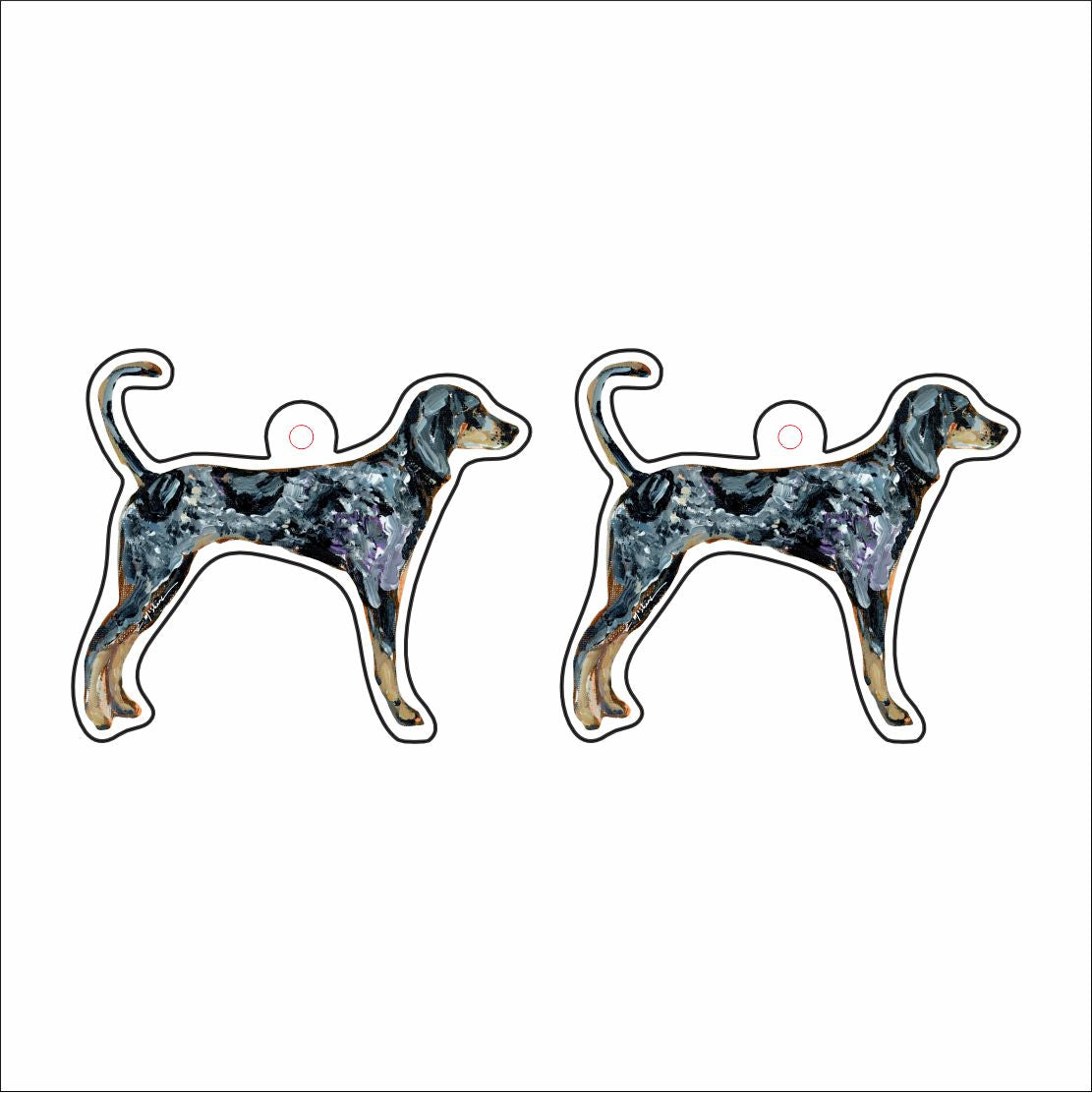 CMS-1665-C10 Bluetick Coonhound Earring Pair | 0.125Acrylic Earrings | Set of 10