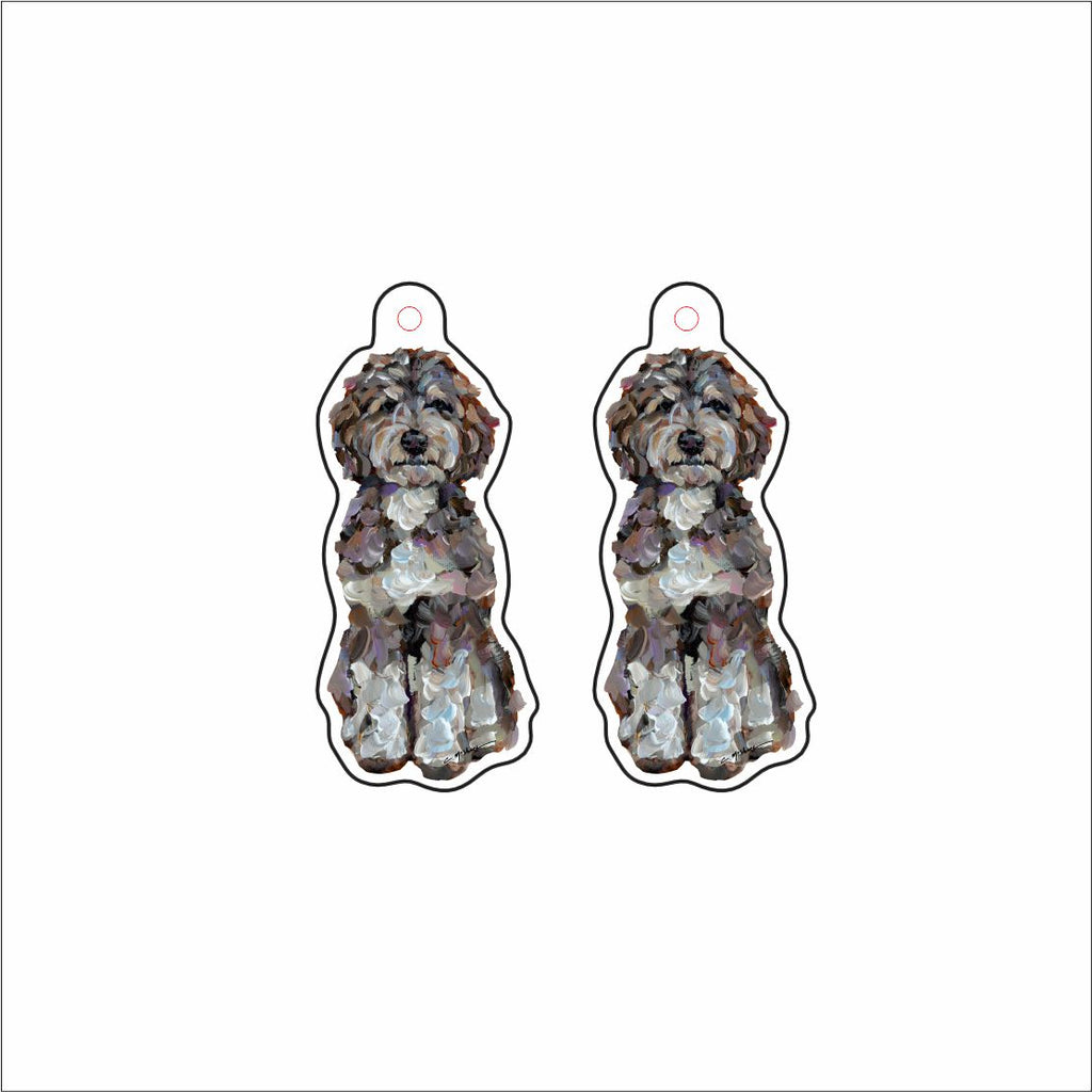 CMS-1667-C10 Bernedoodle Love Earring Pair | 0.125Acrylic Earrings | Set of 10