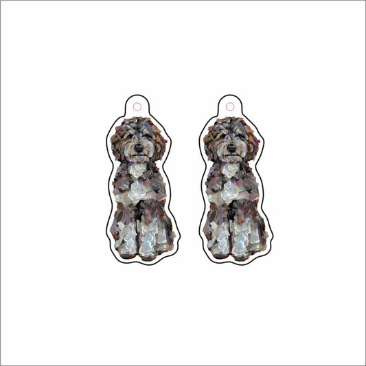 CMS-1667-C10 Bernedoodle Love Earring Pair | 0.125Acrylic Earrings | Set of 10