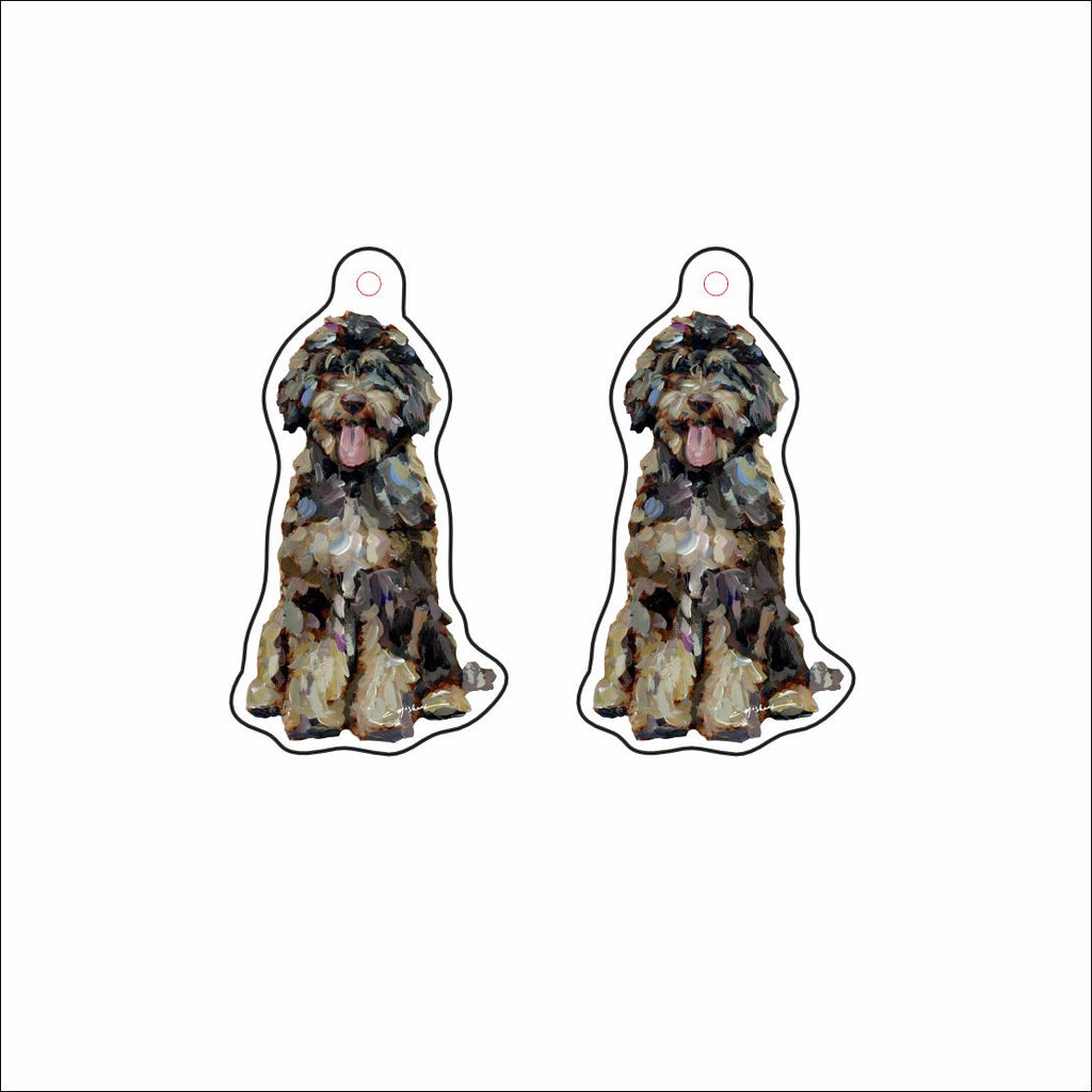 CMS-1668-C10 Bernedoodle Chocolate Earring Pair | 0.125Acrylic Earrings | Set of 10