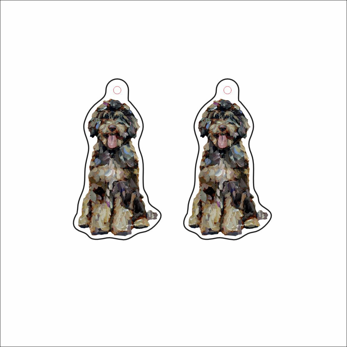 CMS-1668-C10 Bernedoodle Chocolate Earring Pair | 0.125Acrylic Earrings | Set of 10