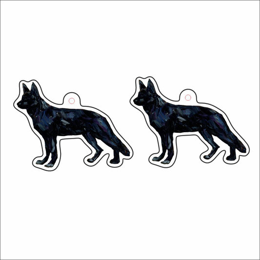 CMS-1671-C10 German Shepherd Black Earring Pair | 0.125Acrylic Earrings | Set of 10