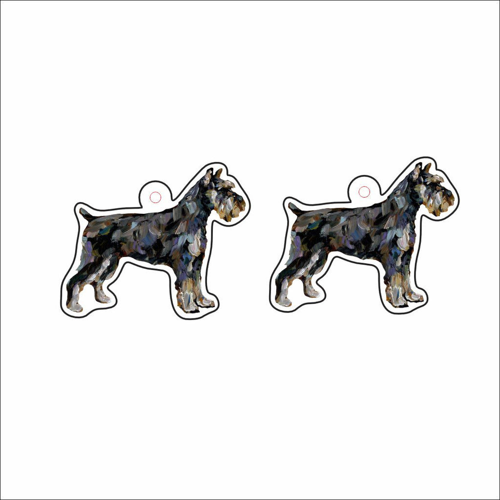 CMS-1672-C10 Schnauzer Abstract Earring Pair | 0.125Acrylic Earrings | Set of 10