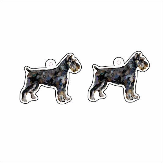 CMS-1672-C10 Schnauzer Abstract Earring Pair | 0.125Acrylic Earrings | Set of 10
