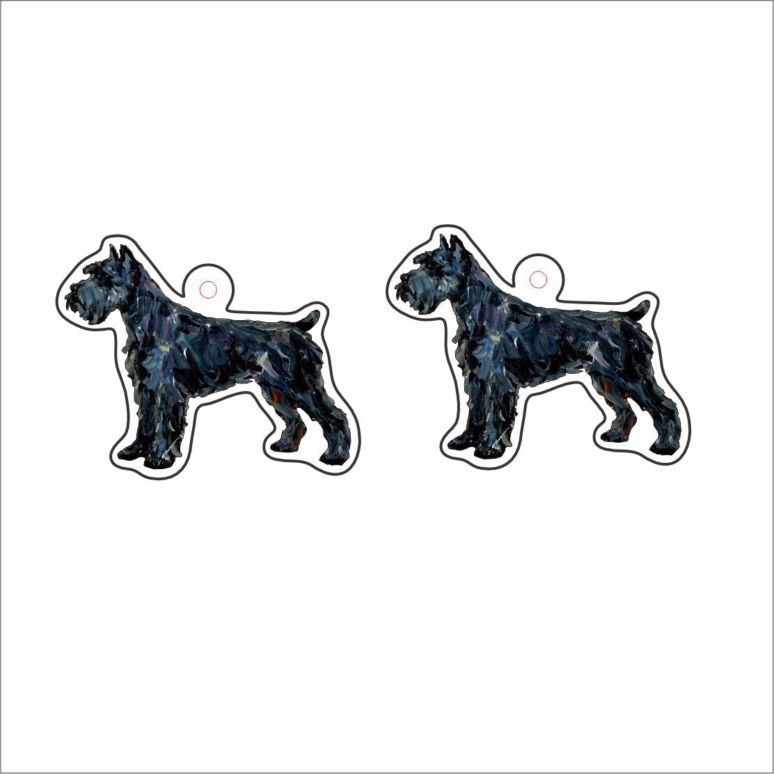 CMS-1673-C10 Schnauzer Black Earring Pair | 0.125Acrylic Earrings | Set of 10