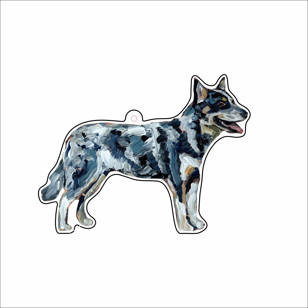 CMS-1675-C10 Blue Heeler Bag Charm | 0.125Acrylic Bag Charm | Set of 10