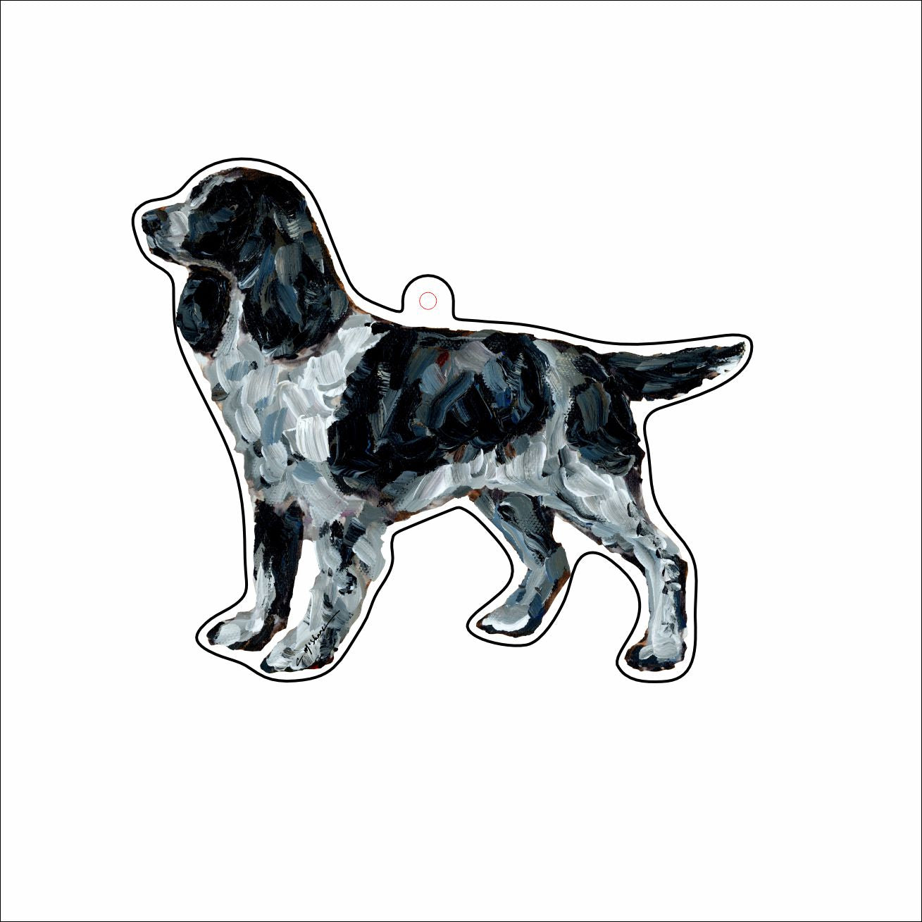 CMS-1681-C10 English Springer Black Bag Charm | 0.125Acrylic Bag Charm | Set of 10