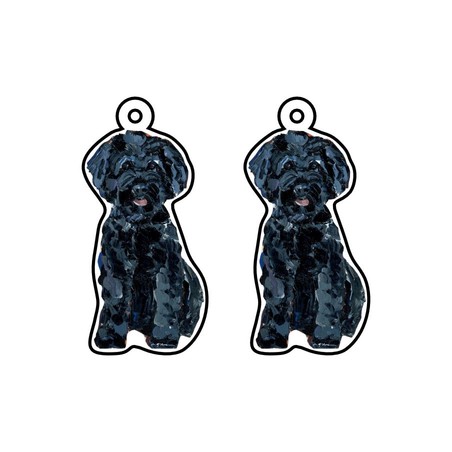 CMS-1723 Maltipoo Black Earring Pair | 0.125Acrylic Earrings | Set of 10