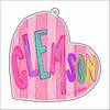 CMS-1727 Clemson Love Bag Charm | 0.125Acrylic Bag Charm | Set of 10