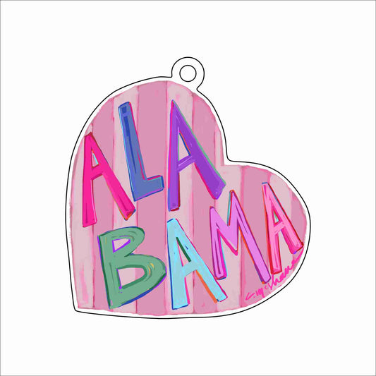 CMS-1740 Alabama Love Ornament | 0.25Acrylic Ornament & Ribbon | Case of 25