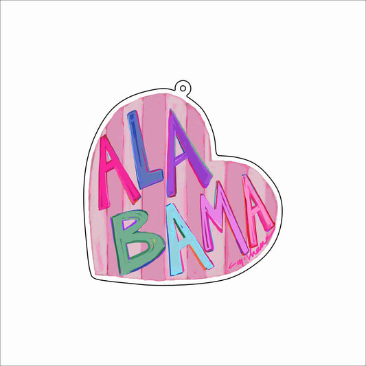 CMS-1741 Alabama Love Bag Charm | 0.125Acrylic Bag Charm | Set of 10