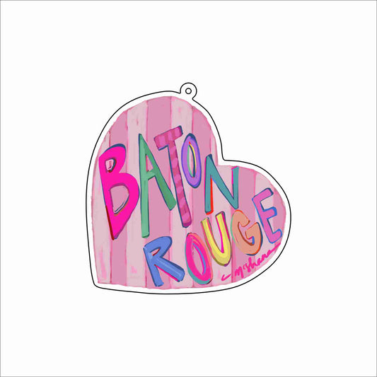 CMS-1751 Baton Rouge Love Bag Charm | 0.125Acrylic Bag Charm | Set of 10