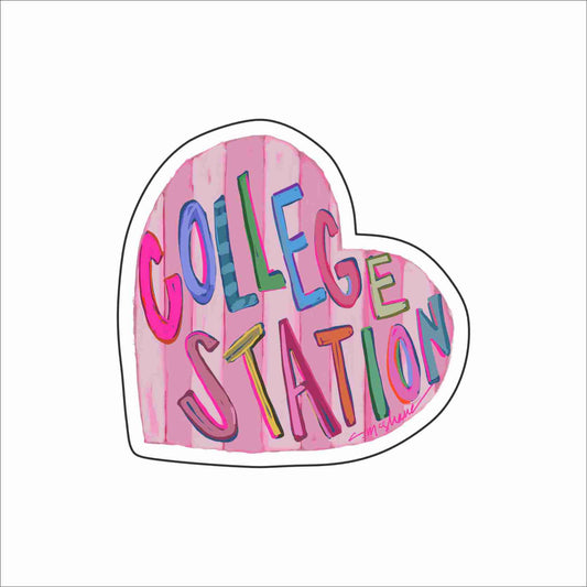CMS-1758 College Station Love Sticker | Removable Sticker | Set of 10