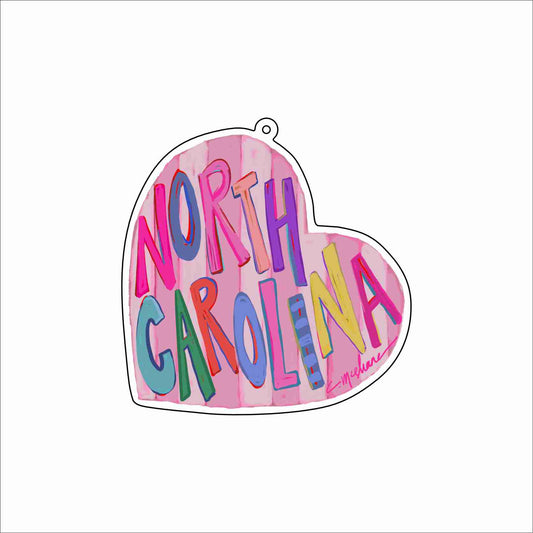 CMS-1761 North Carolina Love Bag Charm | 0.125Acrylic Bag Charm | Set of 10