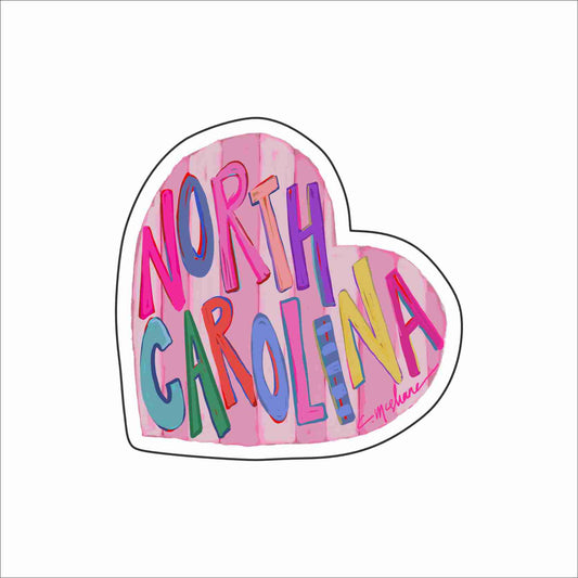 CMS-1763 North Carolina Love Sticker | Removable Sticker | Set of 10