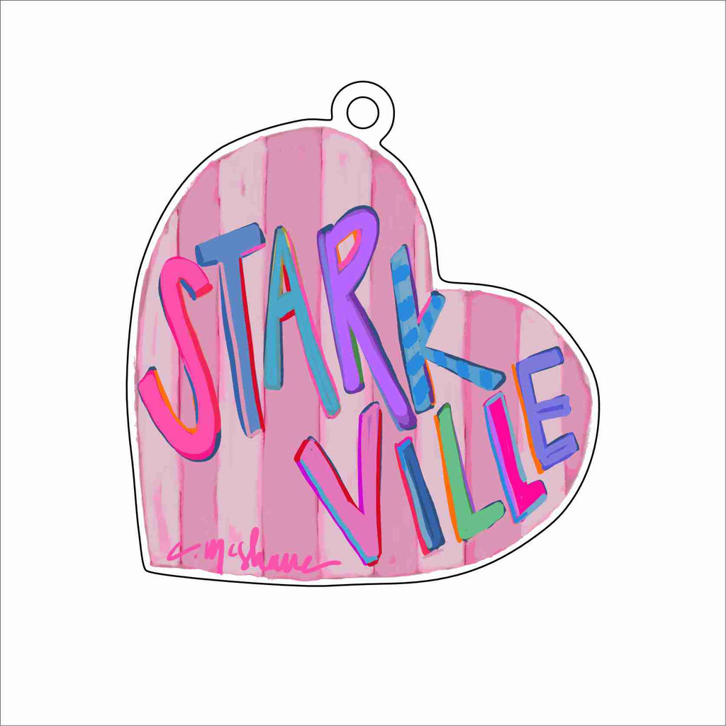 CMS-1770 Starkville Love Ornament | 0.25Acrylic Ornament & Ribbon