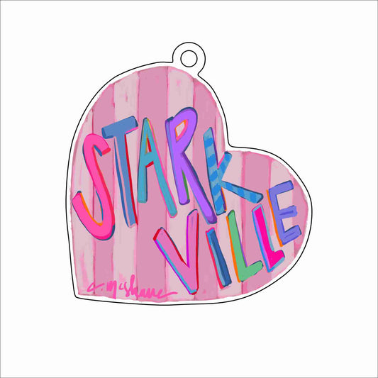 CMS-1770 Starkville Love Ornament | 0.25Acrylic Ornament & Ribbon | Case of 25