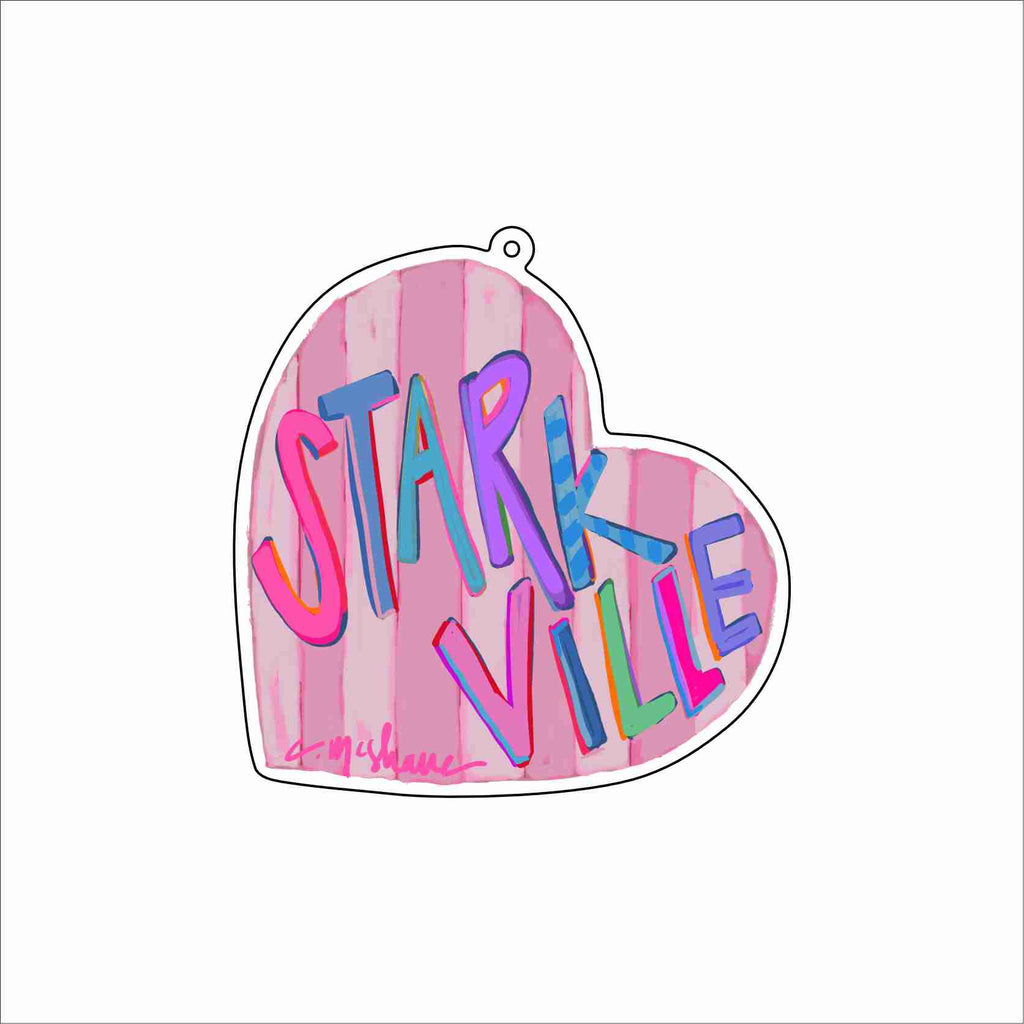 CMS-1771 Starkville Love Bag Charm | 0.125Acrylic Bag Charm | Set of 10