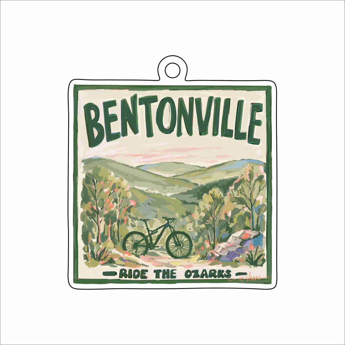 CMS-1780 Bentonville RTO Ornament | 0.25Acrylic Ornament & Ribbon