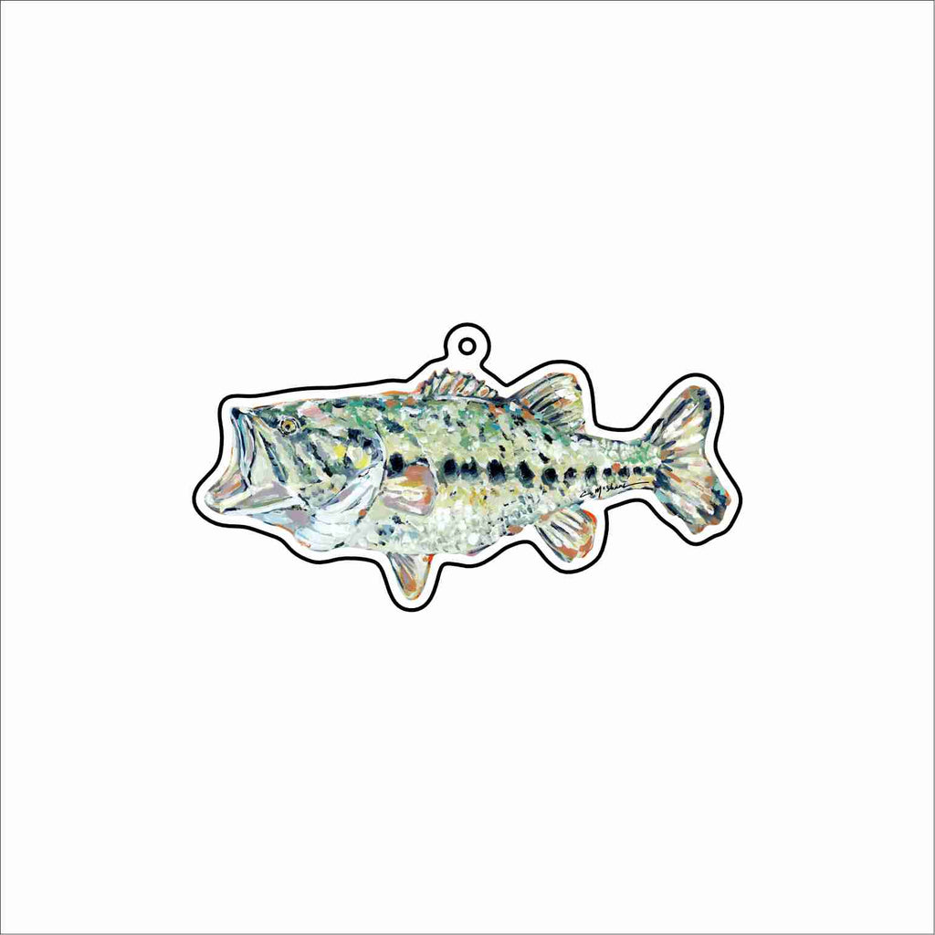 CMS-1784 Gone Fishing Bass Bag Charm | 0.125Acrylic Bag Charm | Set of 10