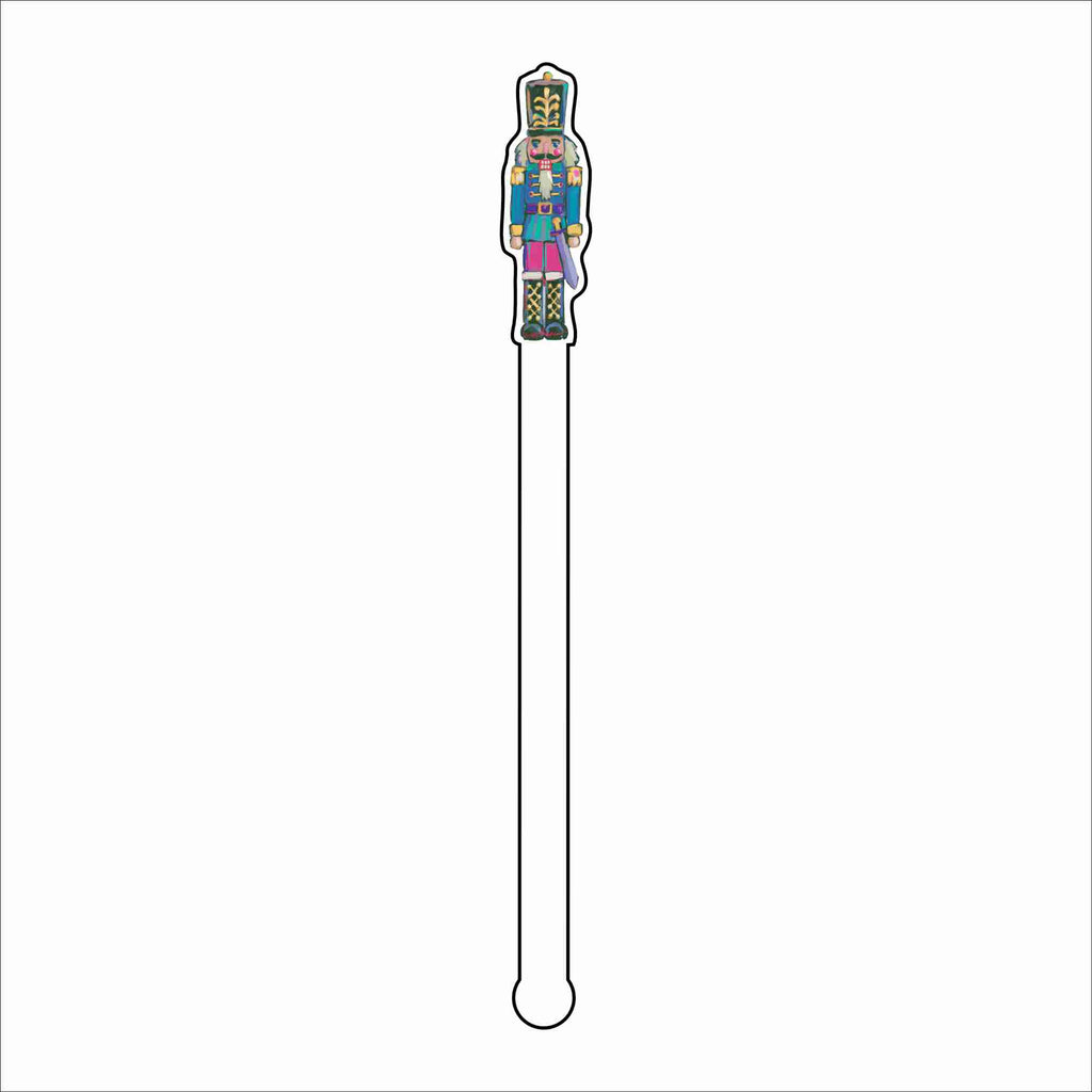CMS-1858 Nutcracker Blues Drink Stirrer | 0.125Acrylic Stirrer | Set of 4