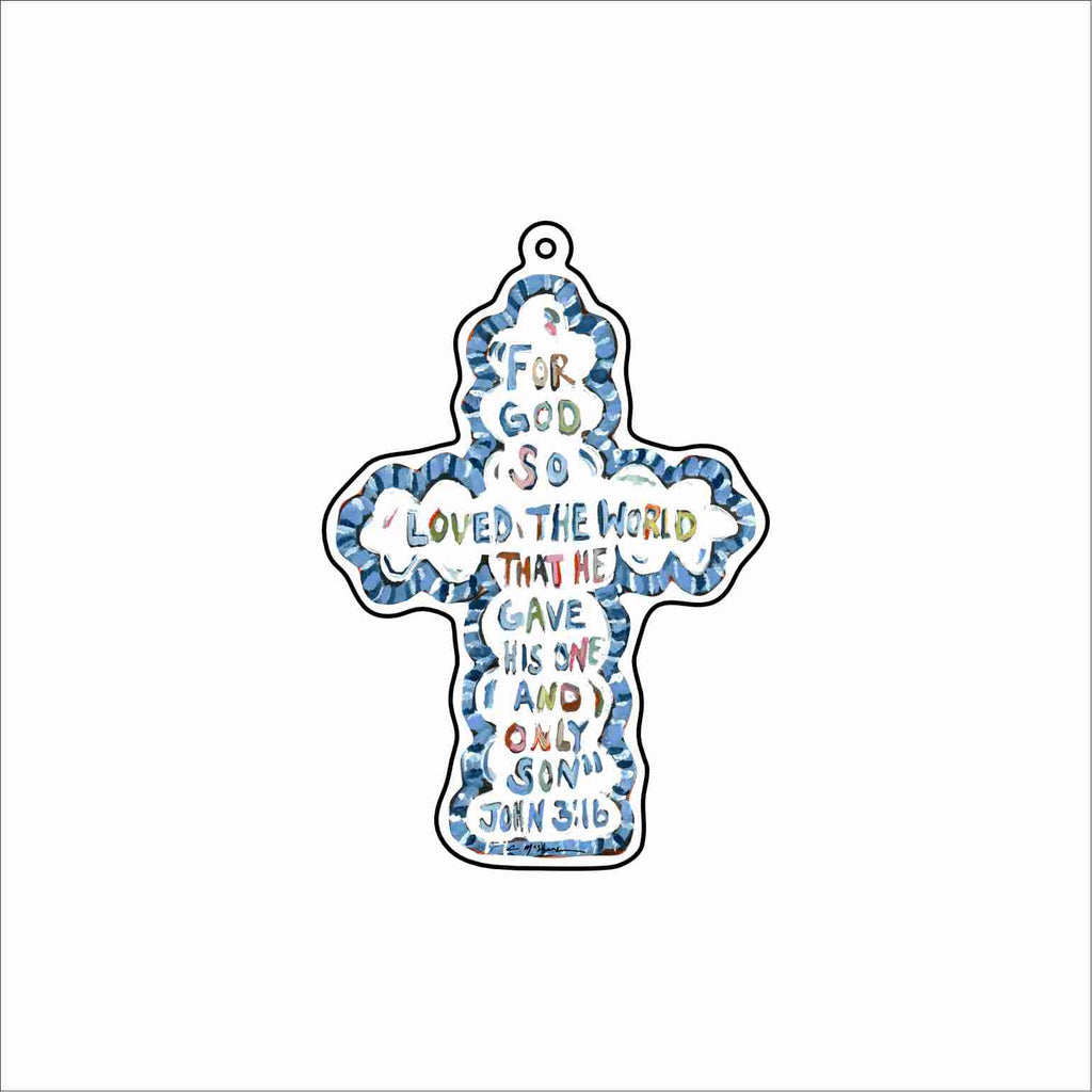 CMS-1790 He Saved Cross Bag Charm | 0.125Acrylic Bag Charm | Set of 10
