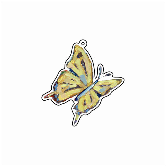 CMS-1791 Butterfly Yellow Bag Charm | 0.125Acrylic Bag Charm | Set of 10