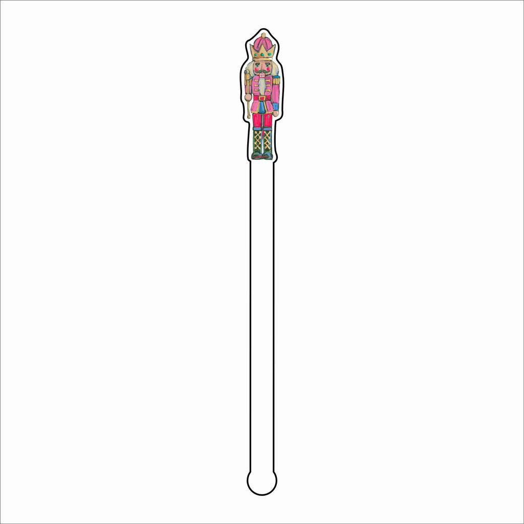 CMS-1866 Nutcracker Pink Drink Stirrer | 0.125Acrylic Stirrer | Set of 4