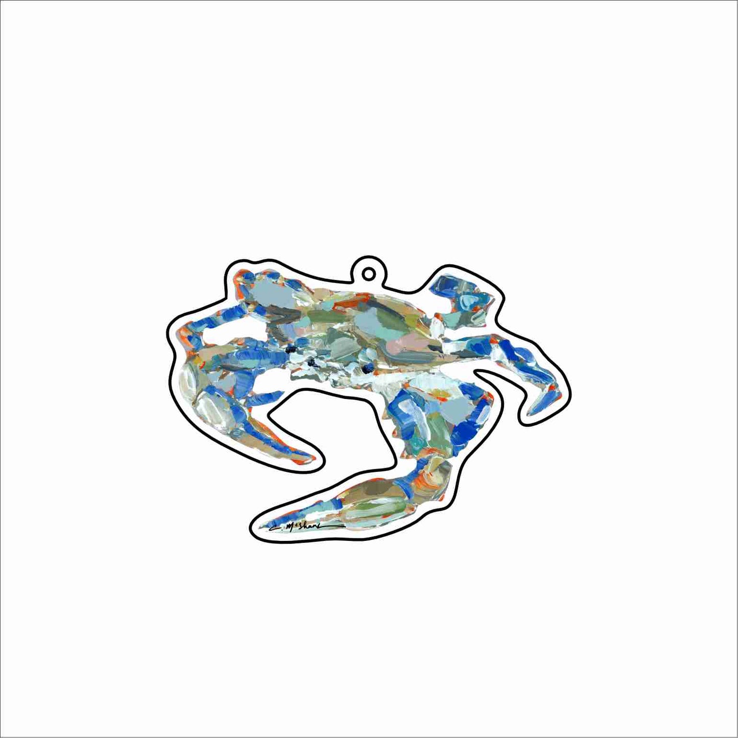 CMS-1801 Blue Crab Bag Charm | 0.125Acrylic Bag Charm | Set of 10