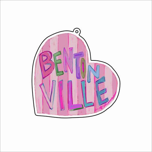 CMS-1802 Bentonville Love Bag Charm | 0.125Acrylic Bag Charm | Set of 10