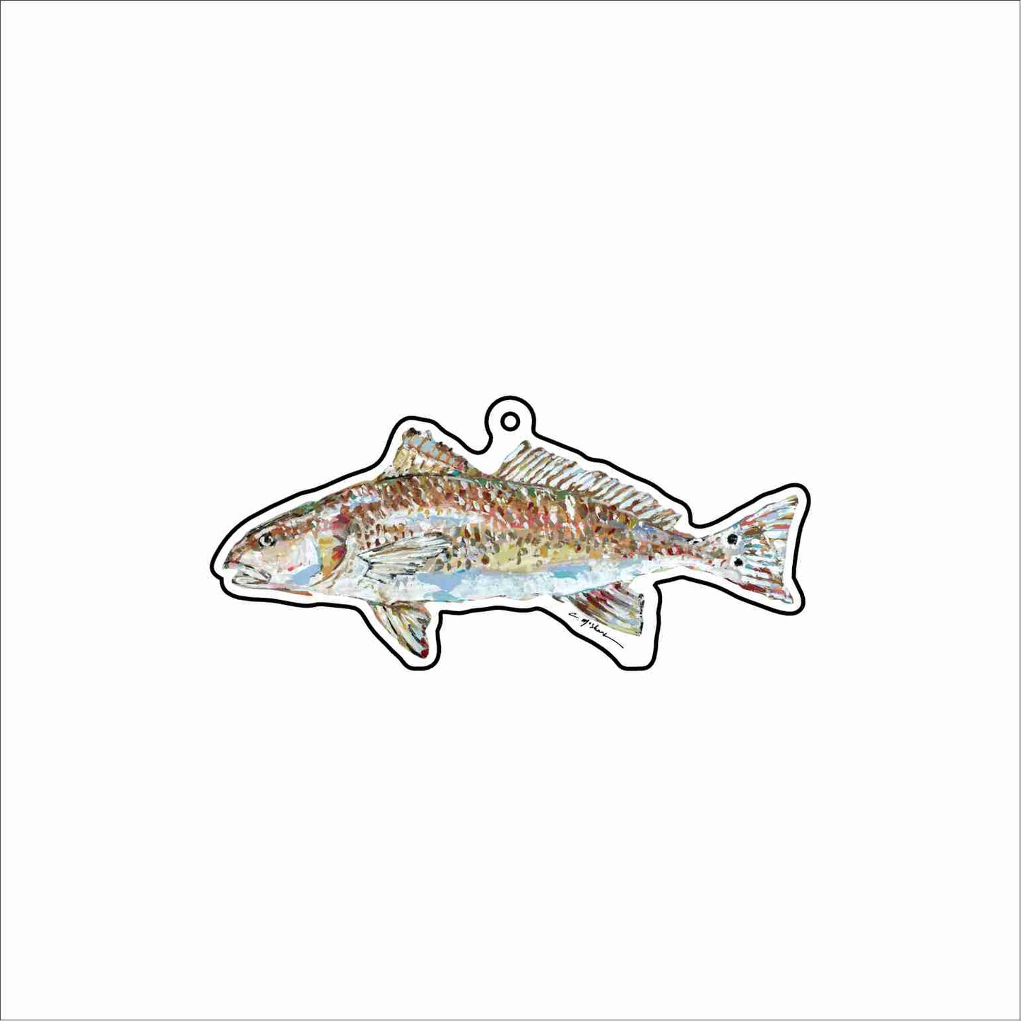 CMS-1804 Redfish Light Blue Bag Charm | 0.125Acrylic Bag Charm | Set of 10