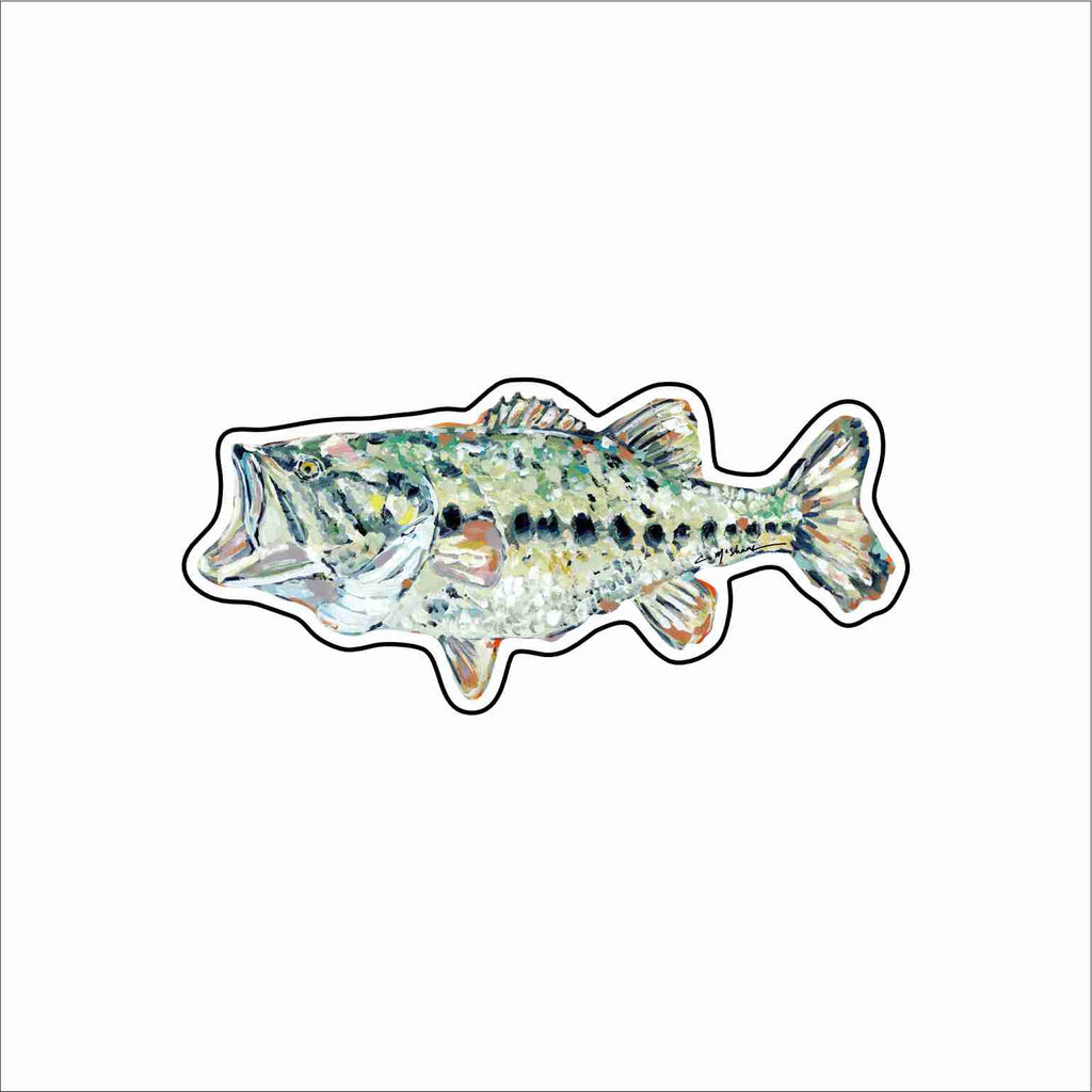CMS-1809 Gone Fishing Bass Button | 0.125Acrylic Button | Set of 10