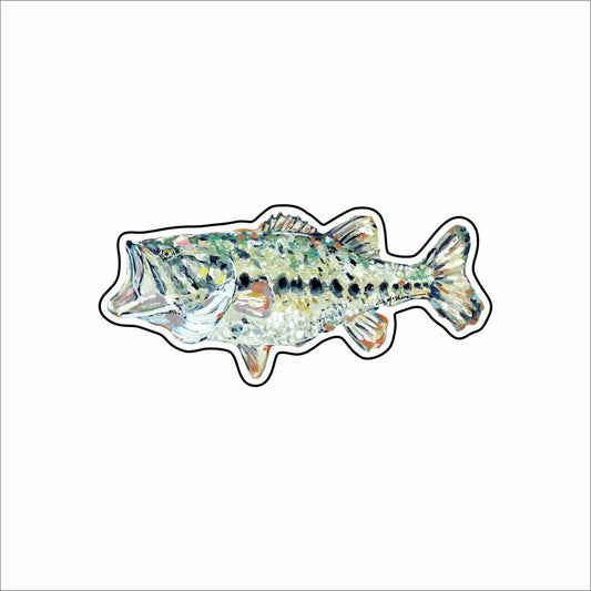 CMS-1809 Gone Fishing Bass Button | 0.125Acrylic Button | Set of 10