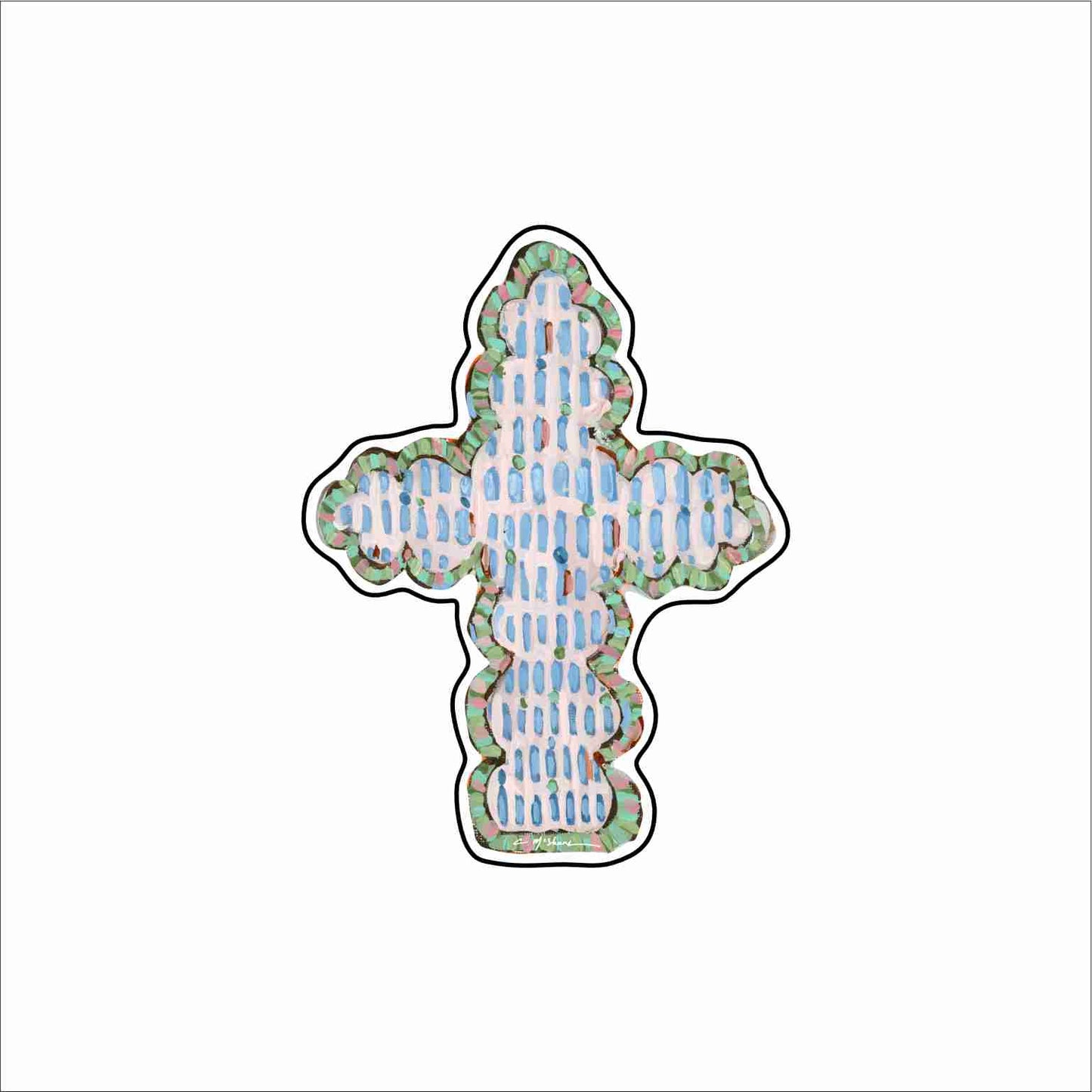 CMS-1814 Cross I Button | 0.125Acrylic Button | Set of 10