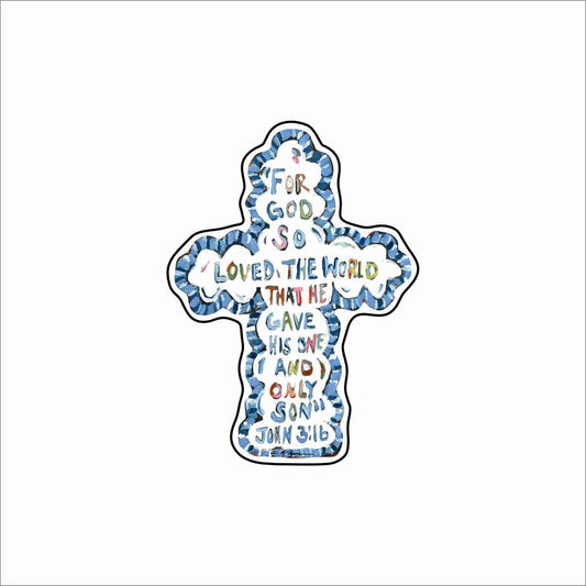 CMS-1815 He Saved Cross Button | 0.125Acrylic Button | Set of 10