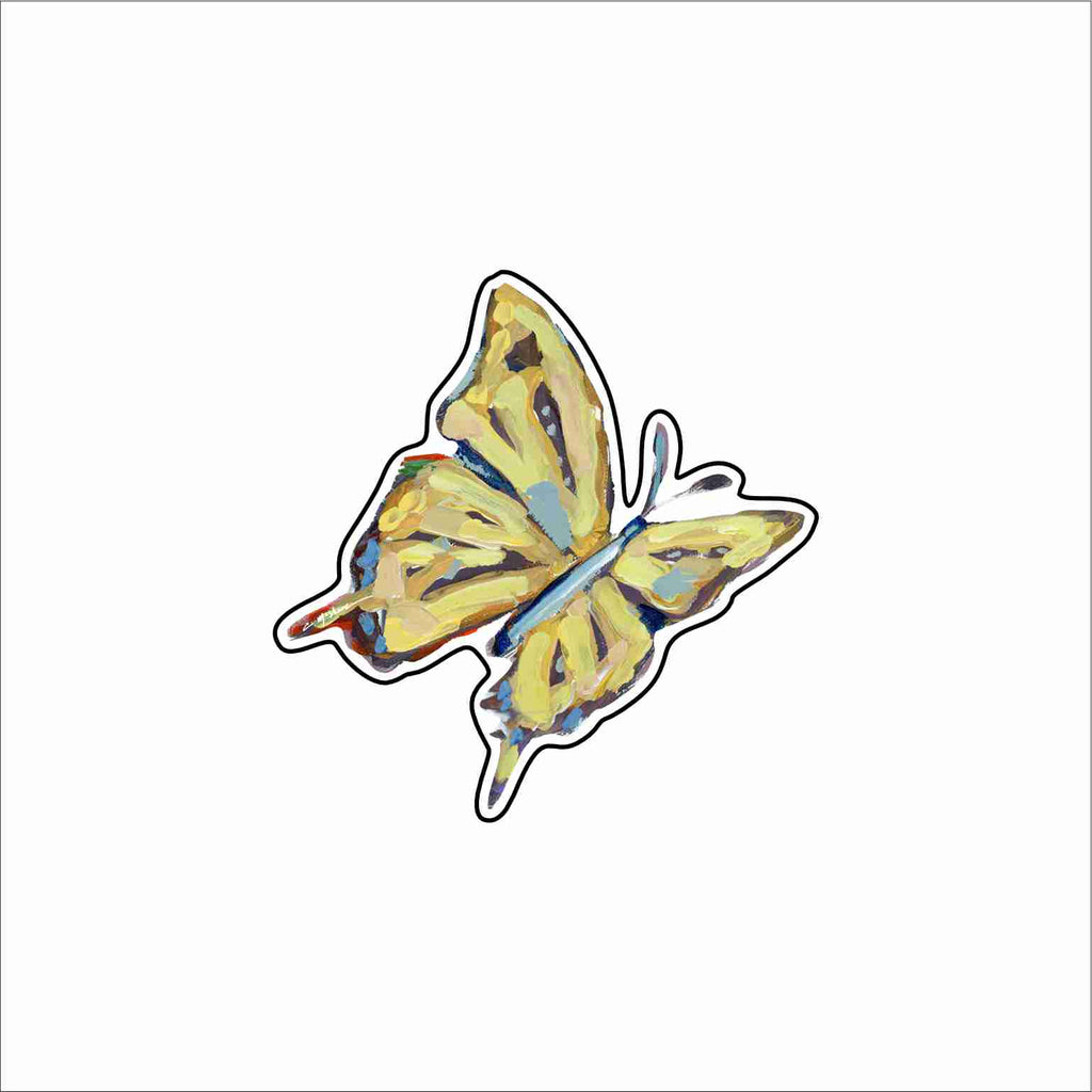 CMS-1816 Butterfly Yellow Button | 0.125Acrylic Button | Set of 10