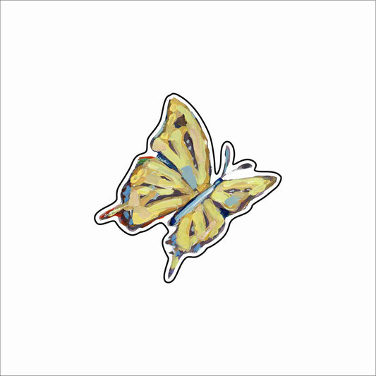 CMS-1816 Butterfly Yellow Button | 0.125Acrylic Button | Set of 10